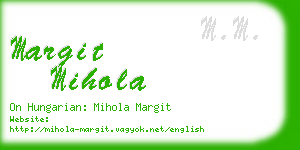 margit mihola business card